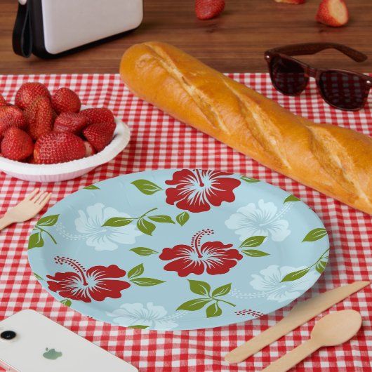 Hawaiianische Printwerbung Pappteller (Picknick)