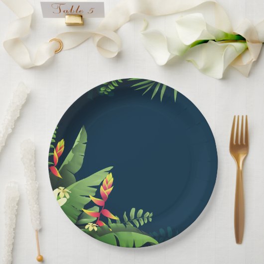 Hawaiianische Printwerbung Pappteller (Hochzeit)