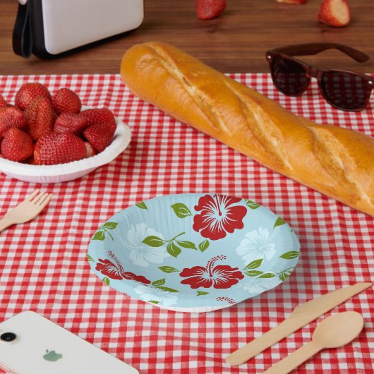 Hawaiianische Printwerbung Pappteller (Picknick)