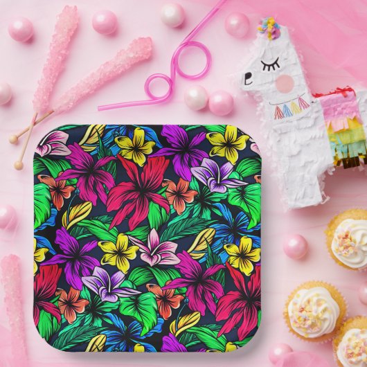 Hawaiianische Printwerbung Pappteller (Party)