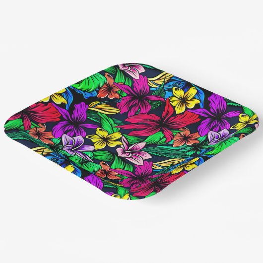 Hawaiianische Printwerbung Pappteller (Gewinkelt)