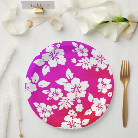 Hawaiianische Printwerbung Pappteller (Hochzeit)