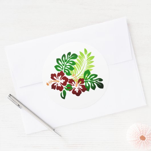 Hawaiianische Printwerbung Runder Aufkleber (Umschlag)
