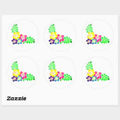 Hawaiianische Printwerbung Runder Aufkleber (Blatt)