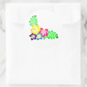 Hawaiianische Printwerbung Runder Aufkleber (Tasche)