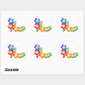 Hawaiianische Printwerbung Runder Aufkleber (Blatt)