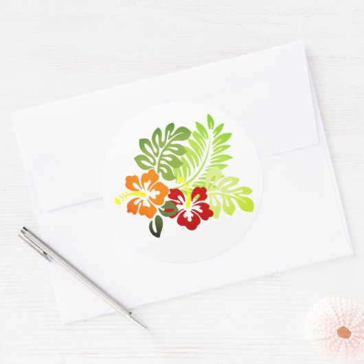 Hawaiianische Printwerbung Runder Aufkleber (Umschlag)