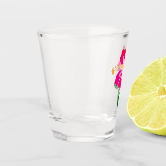 Hawaiianische Printwerbung Schnapsglas (Links)