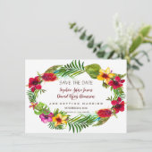 Hawaiianische Radiant Tropical Floral Save the Dat Date (Stehend Vorderseite)