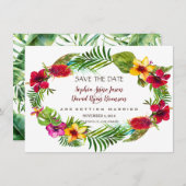 Hawaiianische Radiant Tropical Floral Save the Dat Save The Date (Vorne/Hinten)