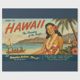 Hawaiianische Reisewerbung im Vintage-Stil Geschenkpapier