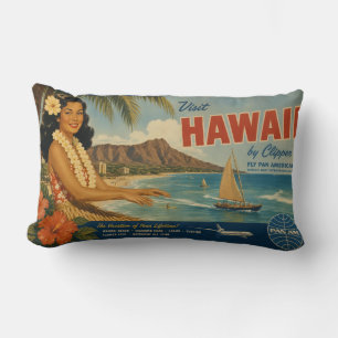 Hawaiianische Reisewerbung im Vintage-Stil Lendenkissen