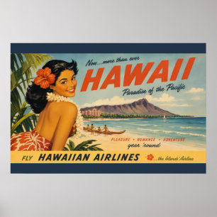 Hawaiianische Reisewerbung im Vintage-Stil Poster