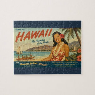 Hawaiianische Reisewerbung im Vintage-Stil Puzzle