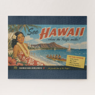 Hawaiianische Reisewerbung im Vintage-Stil Puzzle