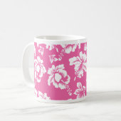 Hawaiianische Rosa Blume Kaffeetasse (Vorderseite Links)
