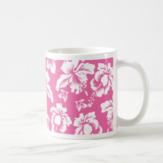 Hawaiianische Rosa Blume Kaffeetasse (Rechts)