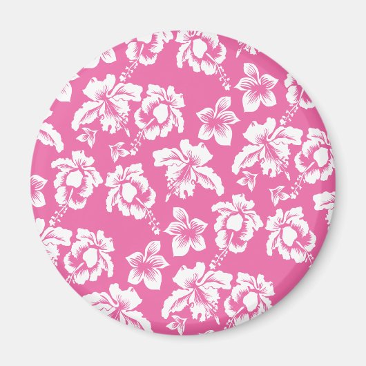 Hawaiianische Rosa Blume Magnet (Vorne)