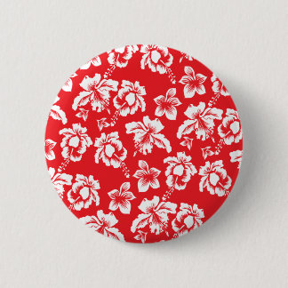 Hawaiianische Rote Blume Button