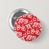 Hawaiianische Rote Blume Button (Vorne & Hinten)
