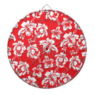 Hawaiianische Rote Blume Dartscheibe