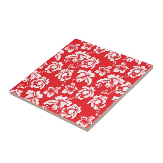 Hawaiianische Rote Blume Fliese (Seite)