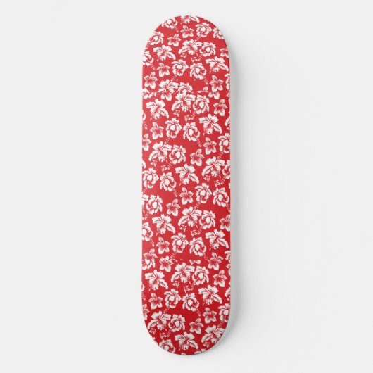Hawaiianische Rote Blume Skateboard (Vorderseite)