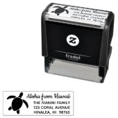 Hawaiianische Rücksendeadresse Briefmarke Honu Sea Permastempel (Beispiel)