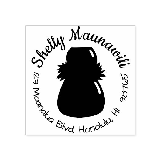 Hawaiianische Rücksendeadresse Briefmarke Hula Dan Gummistempel (Prägung)