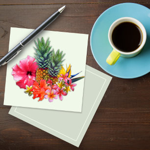 Hawaiianische Sammlung Plumeria Ananas Klein Mitteilungskarte