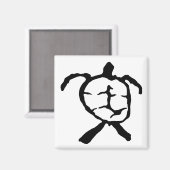 Hawaiianische Schildkröte - schwarz Magnet (Vorderseite/Rückseite)