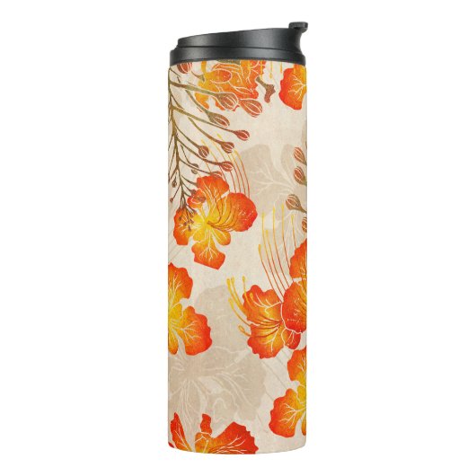 Hawaiianische Schrift Ohai Alii v2 Muster Thermosbecher (Nach links gedreht)