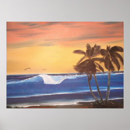 Hawaiianische Seascape bei Sonnenuntergang Malerpo Poster