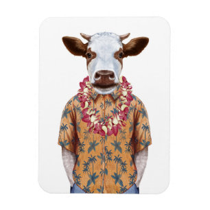 Hawaiianische Shirt-Kuh Magnet