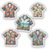 Hawaiianische Shirts Sommermode Aufkleber (Vorderseite)