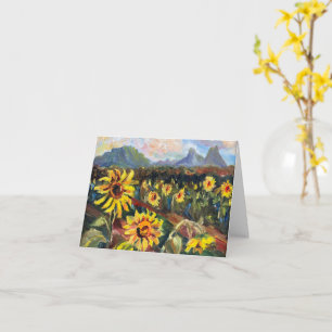 Hawaiianische Sonnenblumen mit Bergen Vorlage Kart