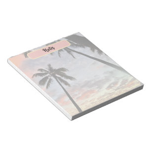 Hawaiianische Sonnenuntergangs-Palme Notizblock