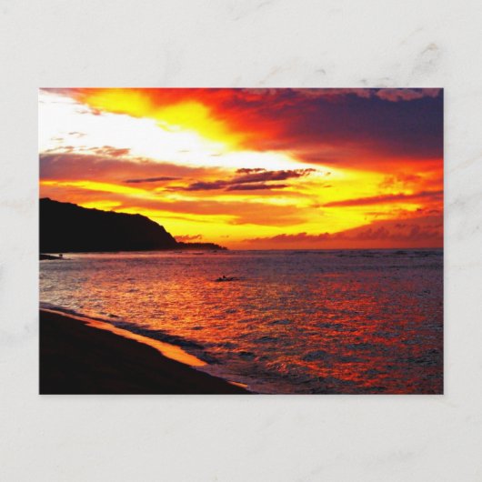 Hawaiianische Sonnenuntergangsszenen Postkarte (Vorderseite)