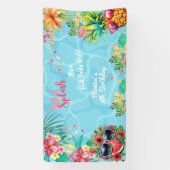 Hawaiianische Splash Sommerpool Geburtstagsbash Banner (Vertikal)