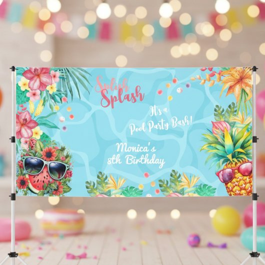 Hawaiianische Splash Sommerpool Geburtstagsbash Banner