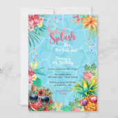 Hawaiianische Splash Sommerpool Geburtstagsbash Einladung (Vorderseite)