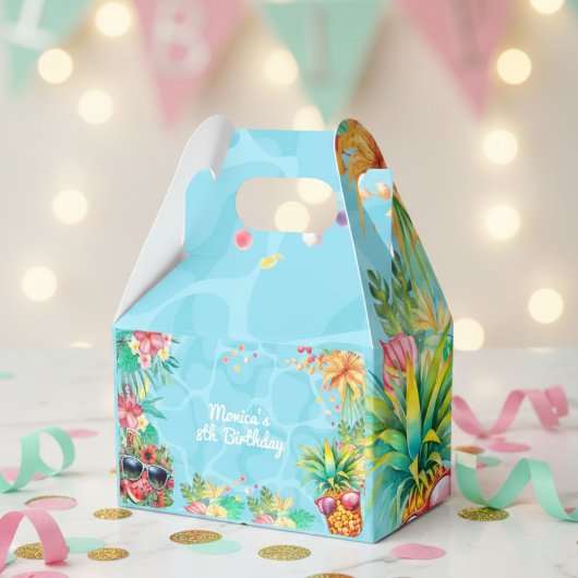 Hawaiianische Splash Sommerpool Geburtstagsbash Geschenkschachtel