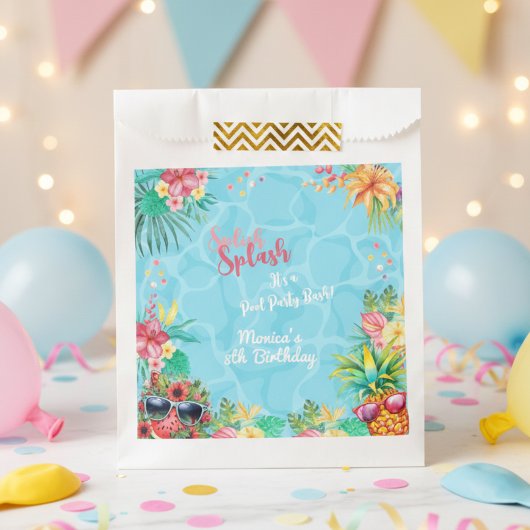 Hawaiianische Splash Sommerpool Geburtstagsbash Geschenktütchen