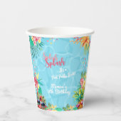 Hawaiianische Splash Sommerpool Geburtstagsbash Pappbecher (Vorderseite)