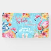 Hawaiianische Splash Sommerpool Geburtstagsparty Banner (Horizontal)