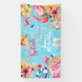 Hawaiianische Splash Sommerpool Geburtstagsparty Banner (Vertikal)