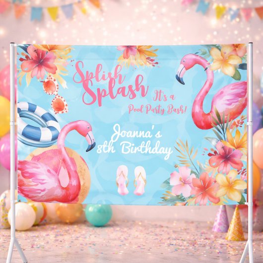 Hawaiianische Splash Sommerpool Geburtstagsparty Banner