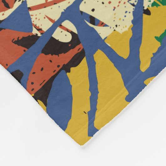 Hawaiianische Stammeselemente und Hibiskus-Stoffpf Fleecedecke (Ecke)