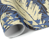 Hawaiianische Stammeselemente und Hibiskus-Stoffpf Geschenkpapier (Rolleneckpunkt)