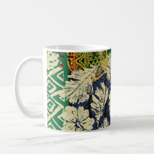 Hawaiianische Stammeselemente und Hibiskus-Stoffpf Kaffeetasse